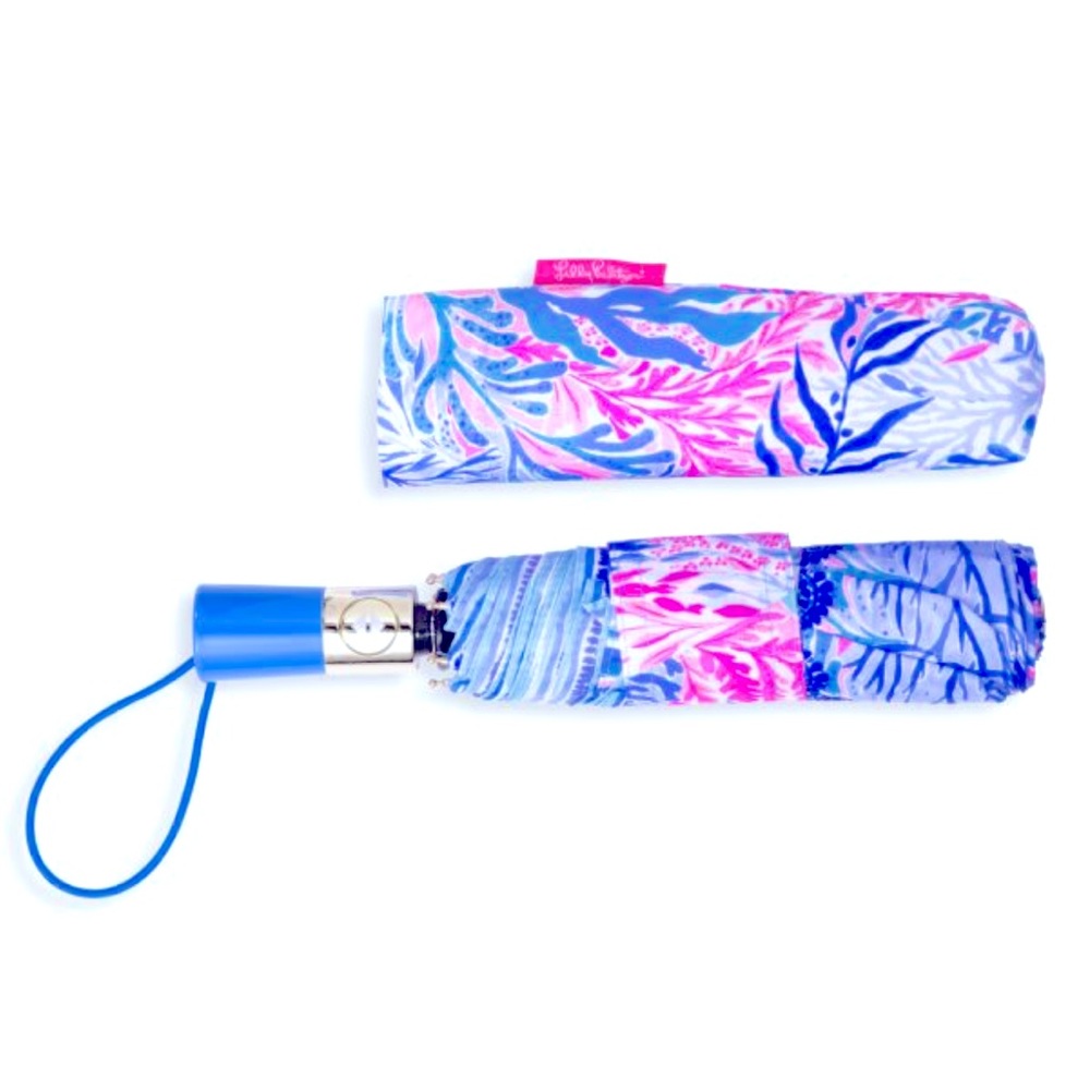 Lilly Pulitzer Travel Umbrella- Kaleidoscope Coral